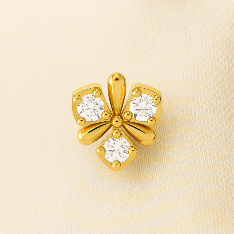 LuckyBloom Diamond Nose Pin