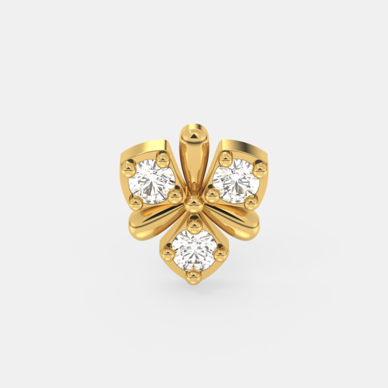 LuckyBloom Diamond Nose Pin - Image 2