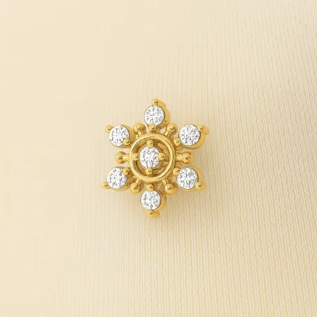 Radiant Diamond Nose Pin in Gold