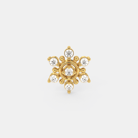 Radiant Diamond Nose Pin in Gold