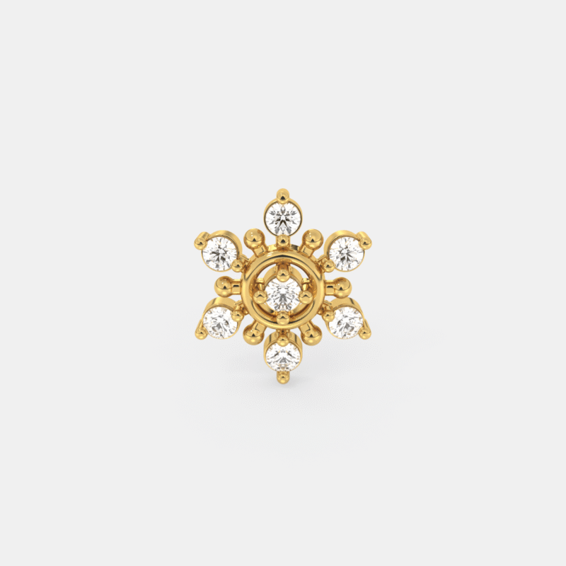 Radiant Diamond Nose Pin in Gold - Image 3