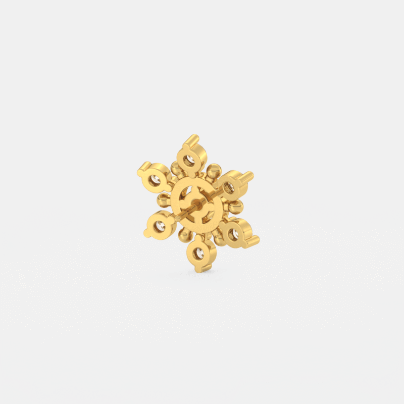 Radiant Diamond Nose Pin in Gold - Image 7