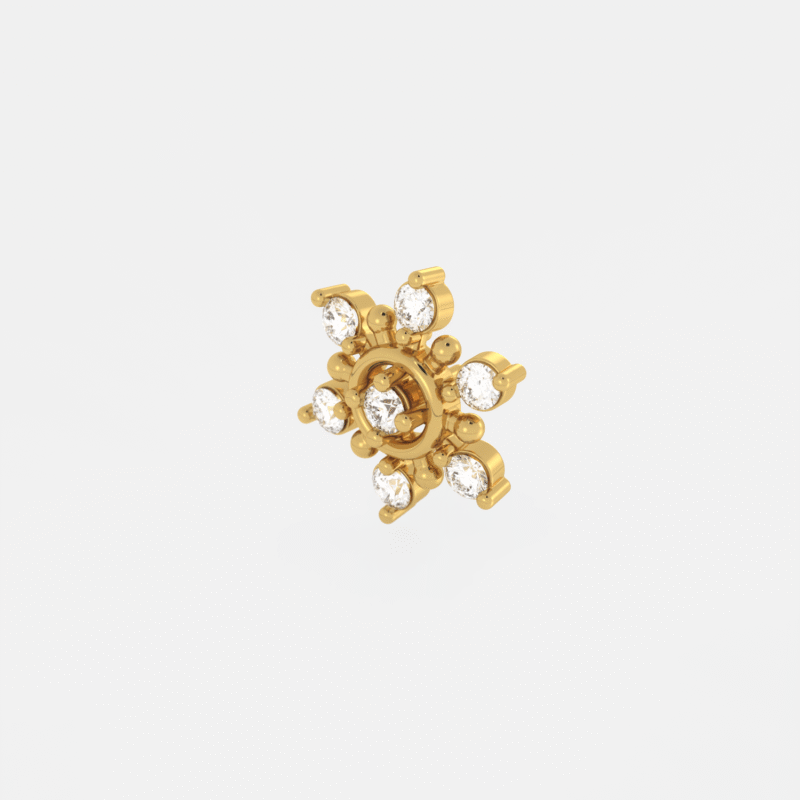 Radiant Diamond Nose Pin in Gold - Image 5