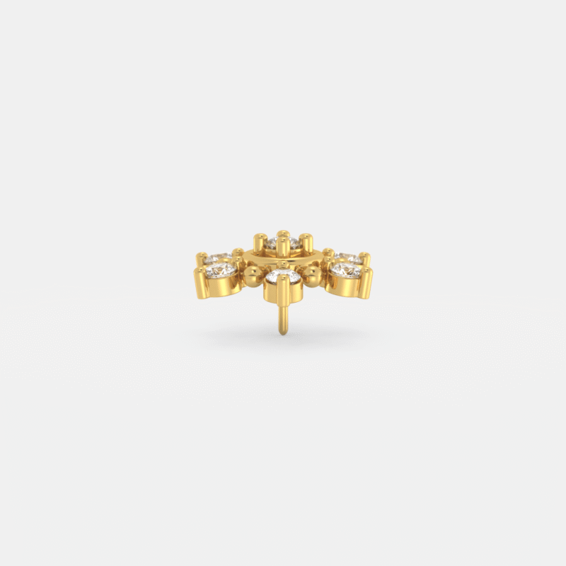 Radiant Diamond Nose Pin in Gold - Image 6