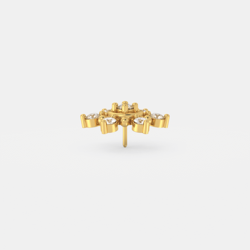 Radiant Diamond Nose Pin in Gold - Image 2