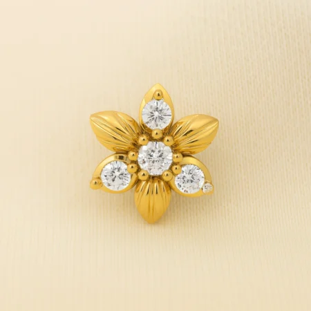 Golden Blossom Radiance Nose Pin