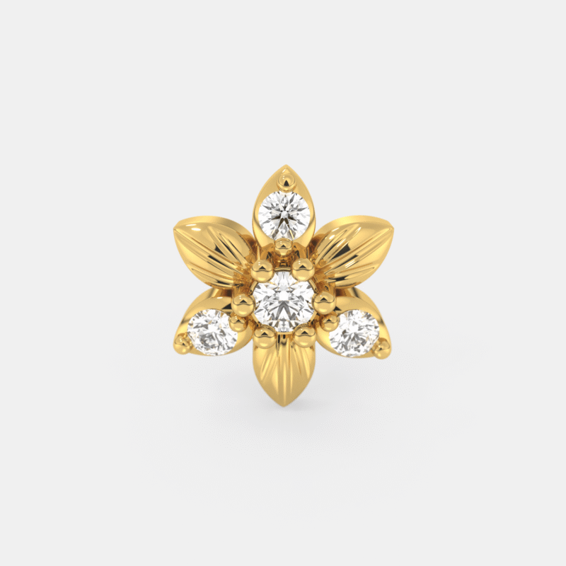 Golden Blossom Radiance Nose Pin - Image 4