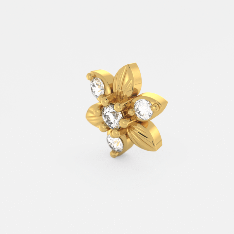 Golden Blossom Radiance Nose Pin - Image 7