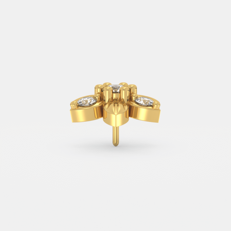 Golden Blossom Radiance Nose Pin - Image 2