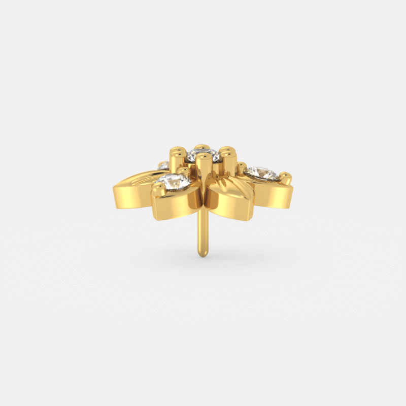 Golden Blossom Radiance Nose Pin - Image 3