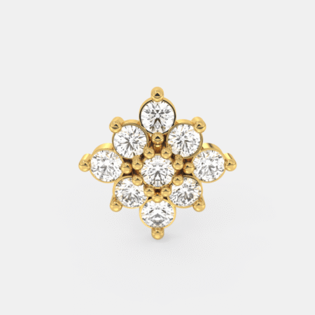 Floral Radiance Diamond Nose Ring