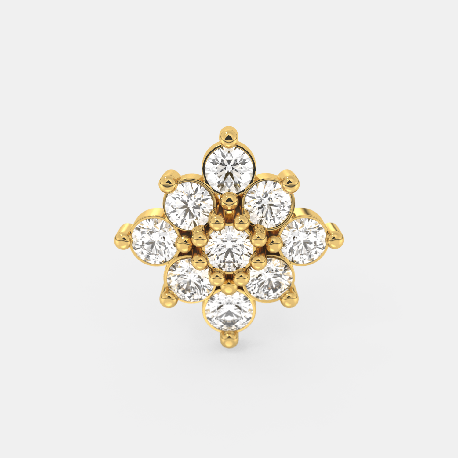 Floral Radiance Diamond Nose Ring - Image 3