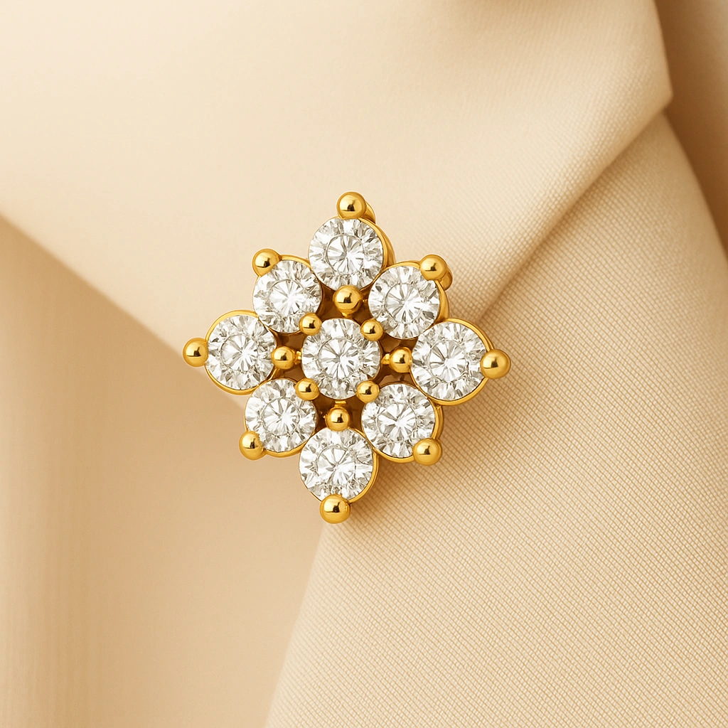 Floral Radiance Diamond Nose Ring