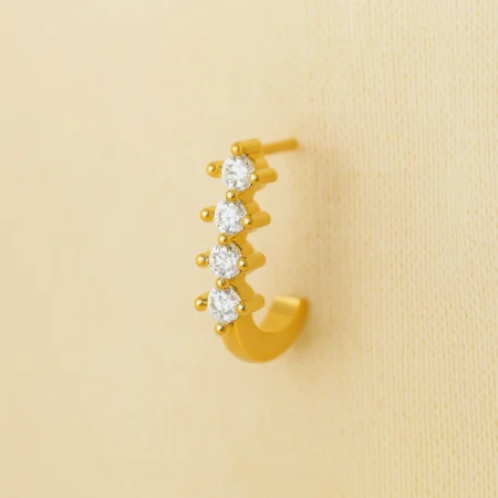 Diamond Curve Nose Pin