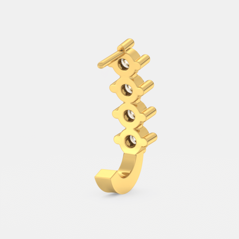 Diamond Curve Nose Pin - Image 5