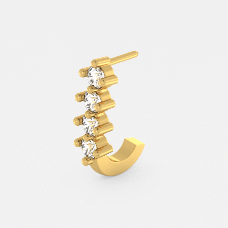 Diamond Curve Nose Pin - Image 6