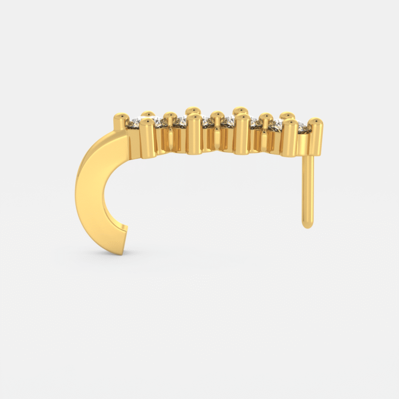 Diamond Curve Nose Pin - Image 2