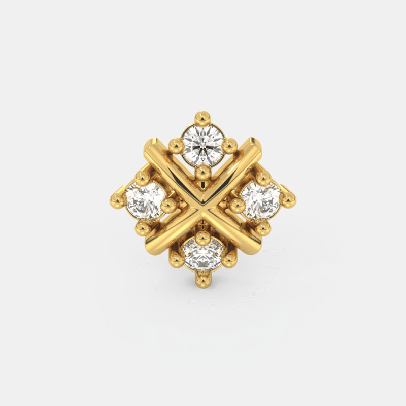 Celestial Petal Diamond Nose Pin - Image 3
