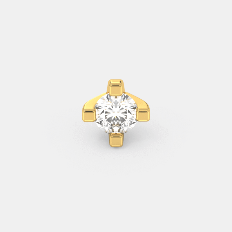 Floral Diamond Nose Ring - Image 3