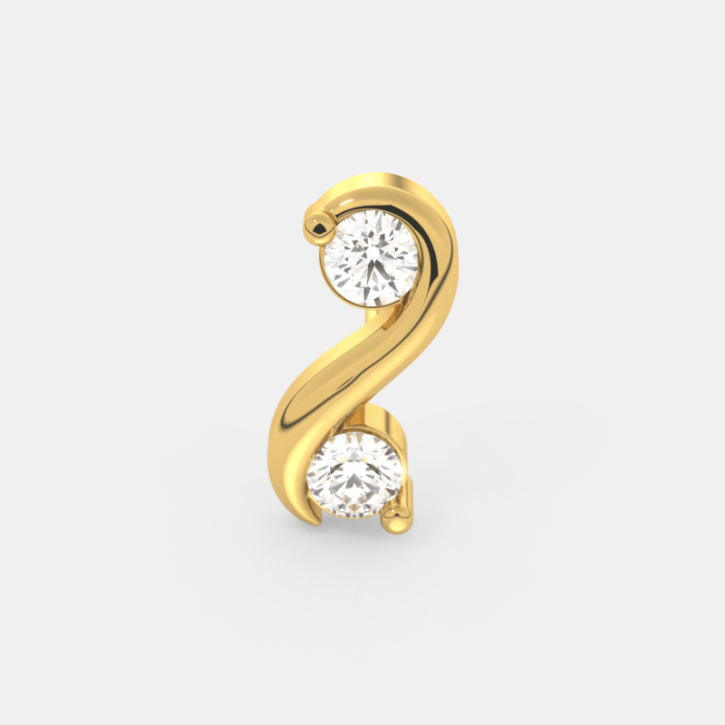 Delicate Halo Diamond Nose Pin - Image 3