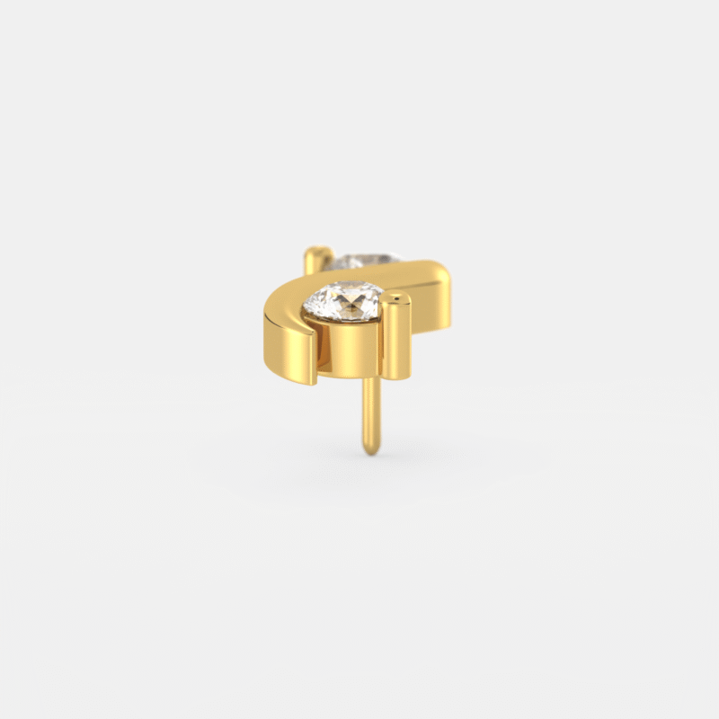 Delicate Halo Diamond Nose Pin - Image 7