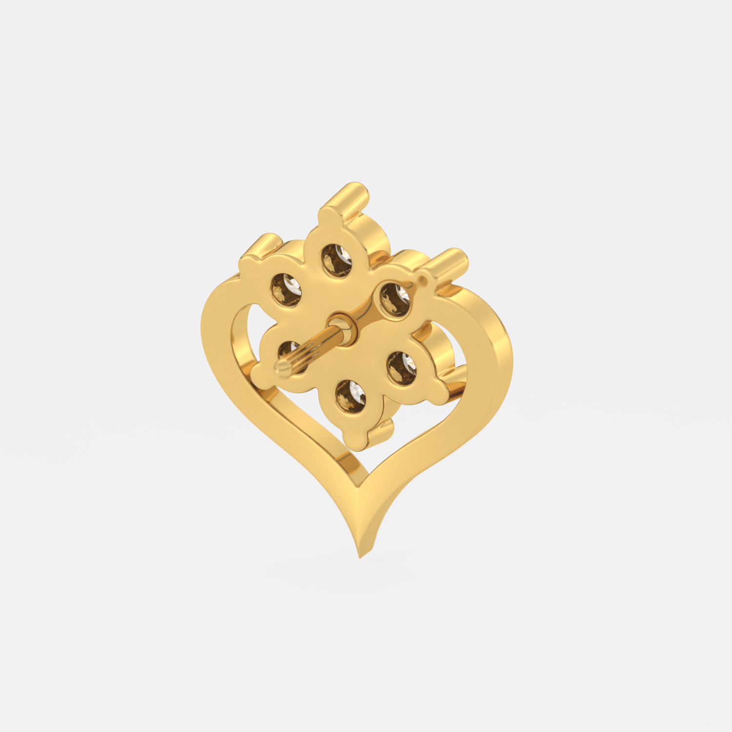 Wave-Twist Gold Nose Pin - Image 5