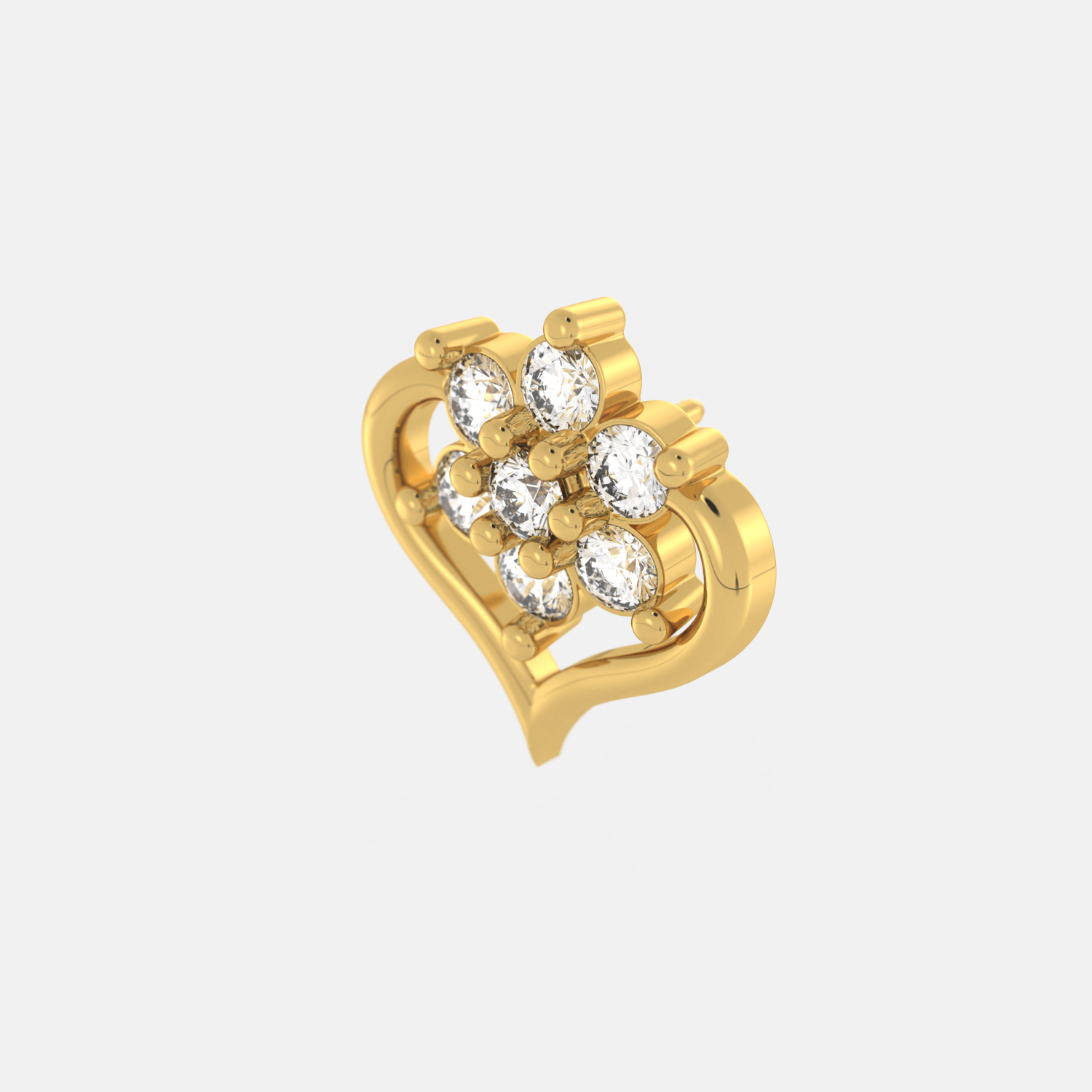 Wave-Twist Gold Nose Pin - Image 6