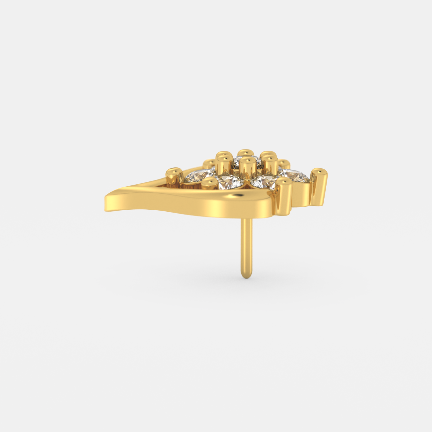 Wave-Twist Gold Nose Pin - Image 2