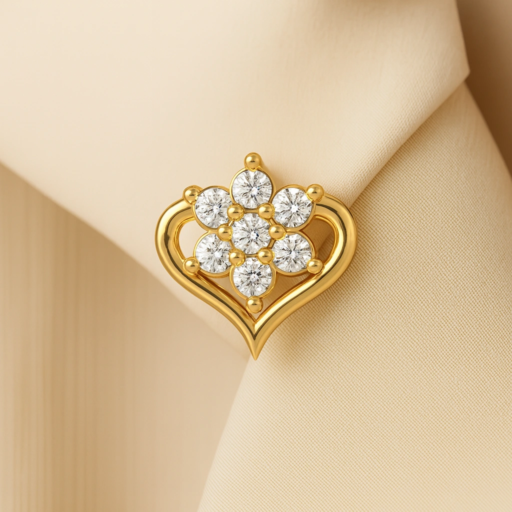 Wave-Twist Gold Nose Pin