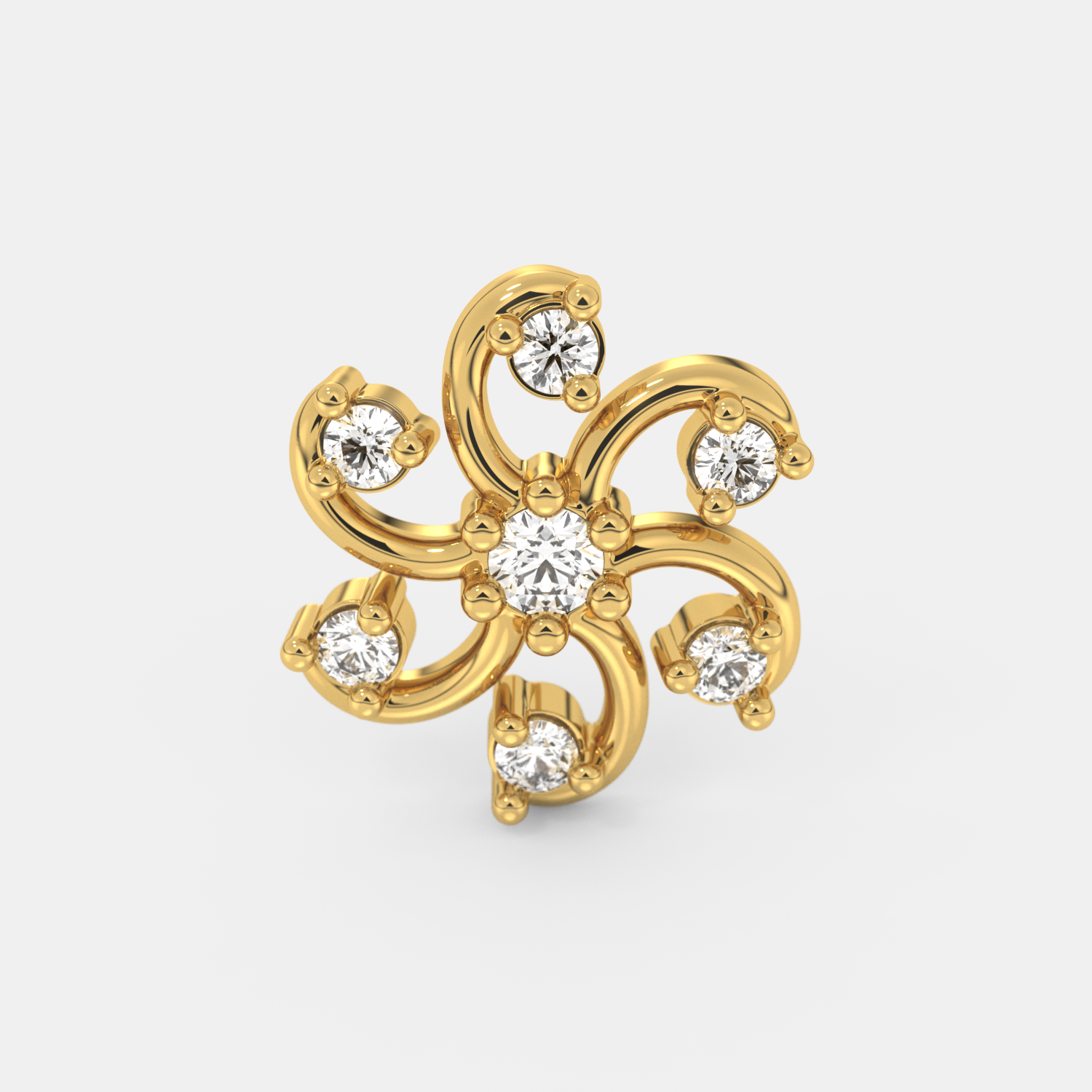 Petal Whirl Diamond Nose Ring - Image 3