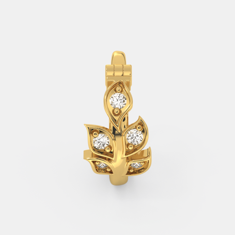 Golden Bloom Leaf Nose Ring - Image 2