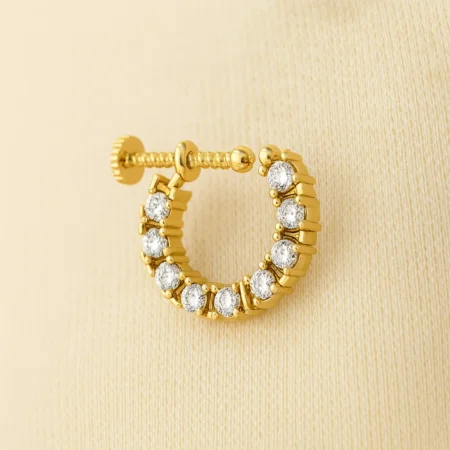 Spiral Diamond Nose Ring