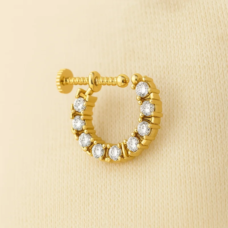 Spiral Diamond Nose Ring