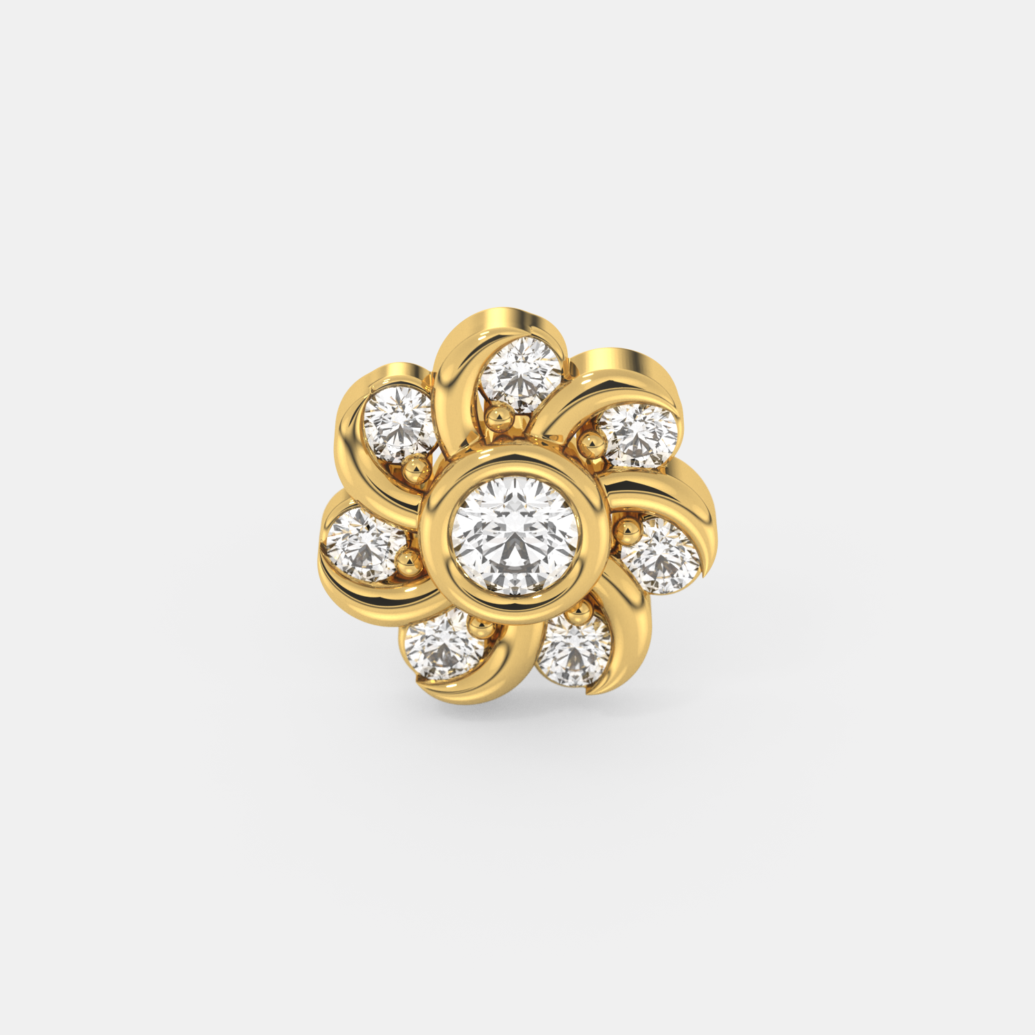 Petal Bloom Diamond Nose Pin - Image 2