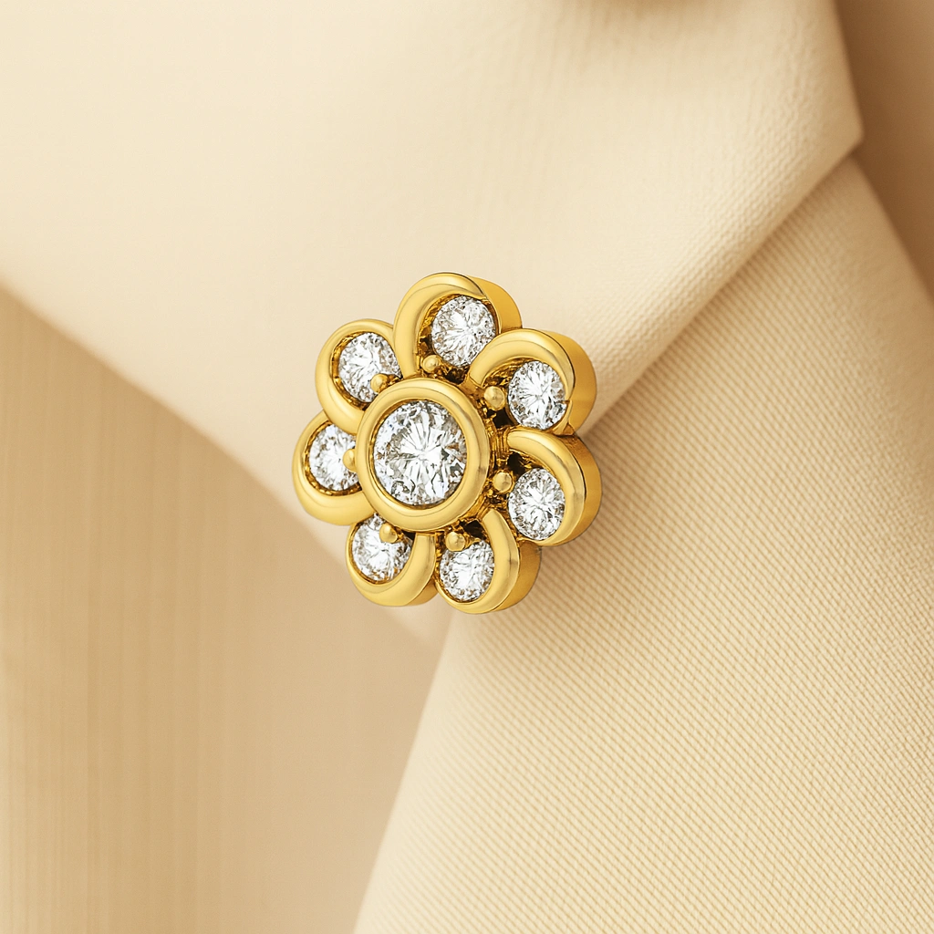 Petal Bloom Diamond Nose Pin