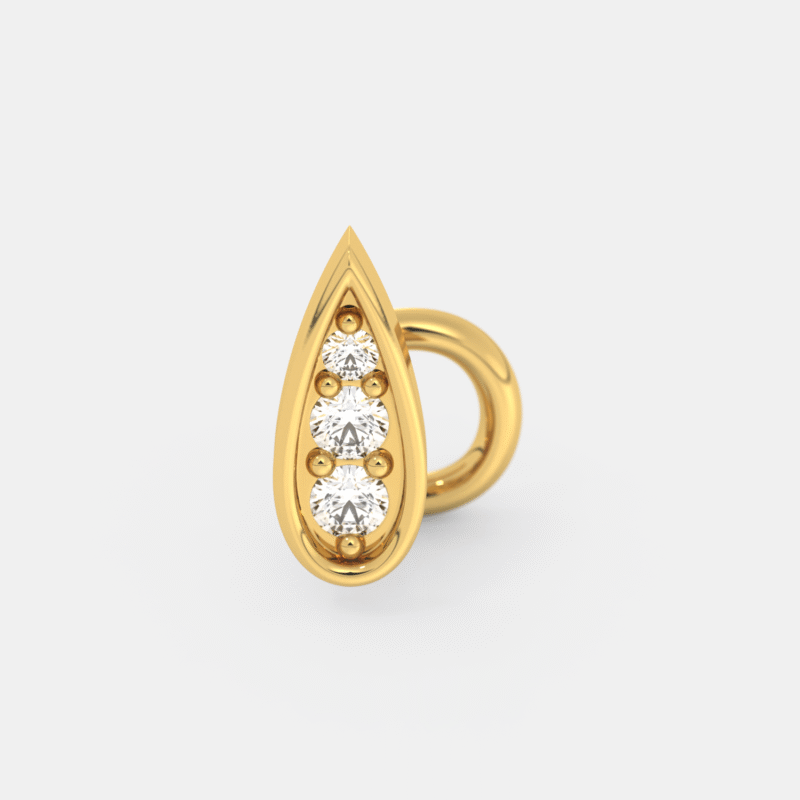 Raindrop Diamond Nose Ring - Image 3