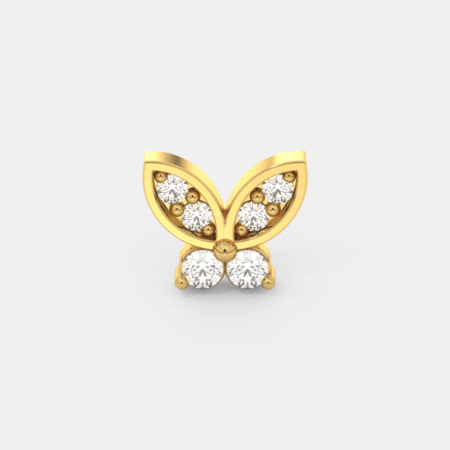Whimsy Wings Diamond Nose Pin