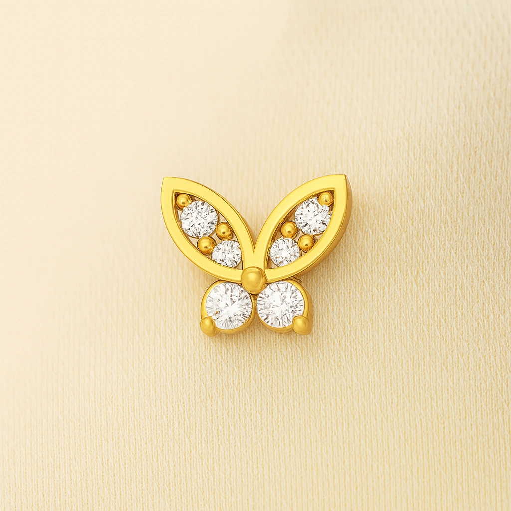 Whimsy Wings Diamond Nose Pin