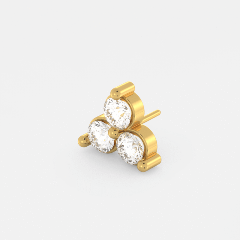 Trinity Glow Diamond Nose Pin - Image 6