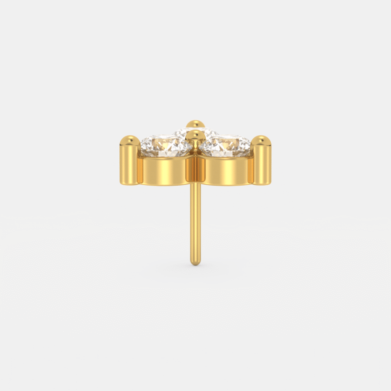 Trinity Glow Diamond Nose Pin - Image 7