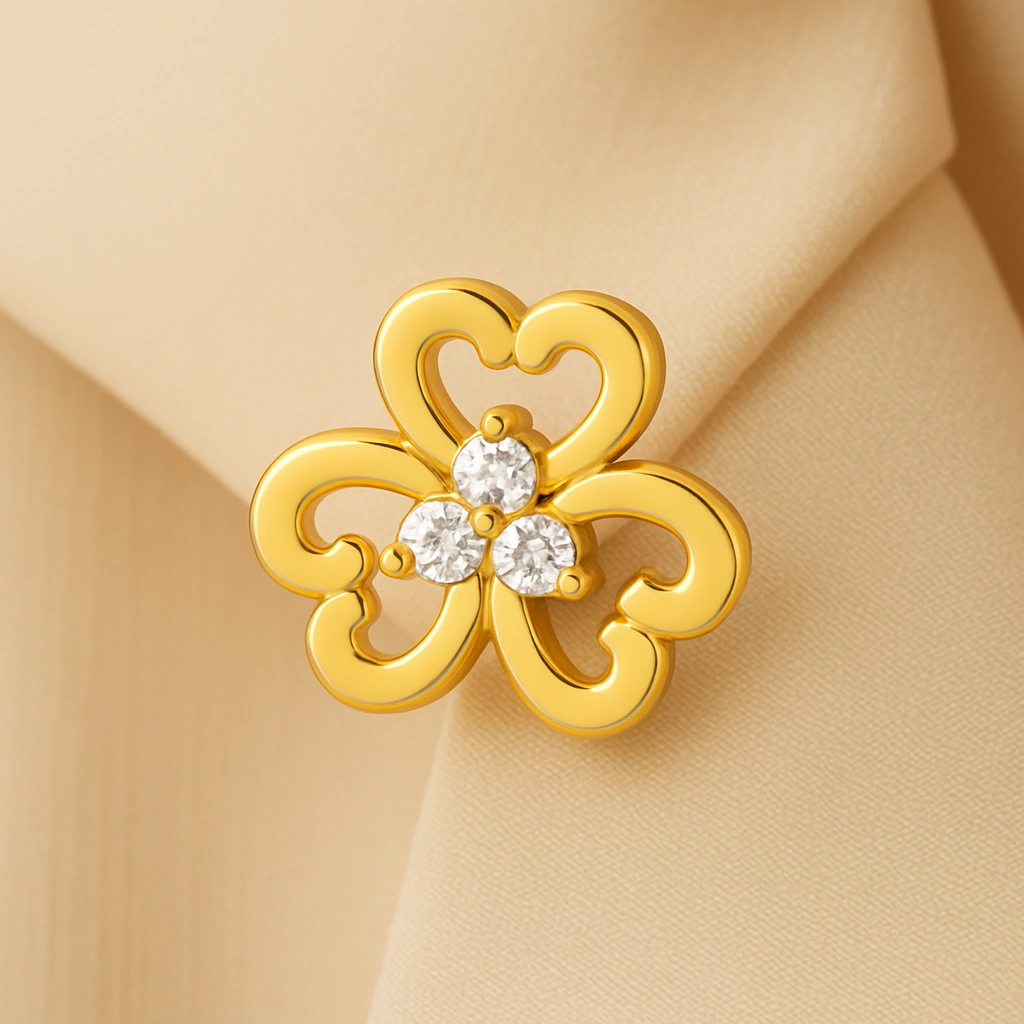 Golden Diamond Nose Pin