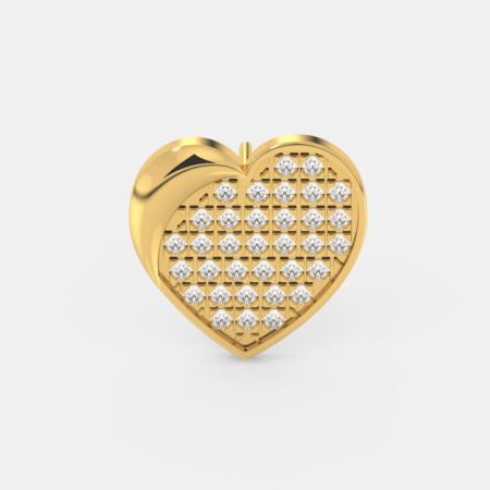 Golden Heart Diamond Nose Pin