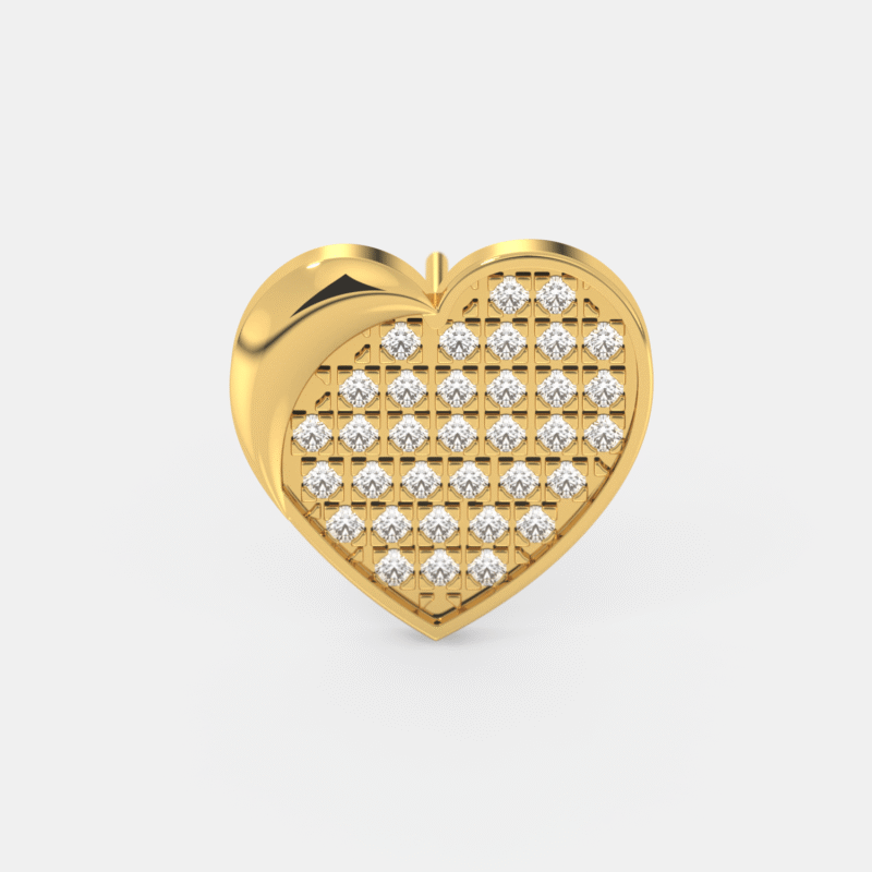 Golden Heart Diamond Nose Pin - Image 2