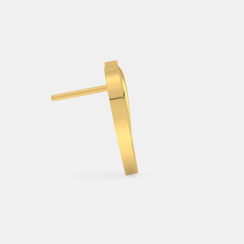 Golden Heart Diamond Nose Pin - Image 3