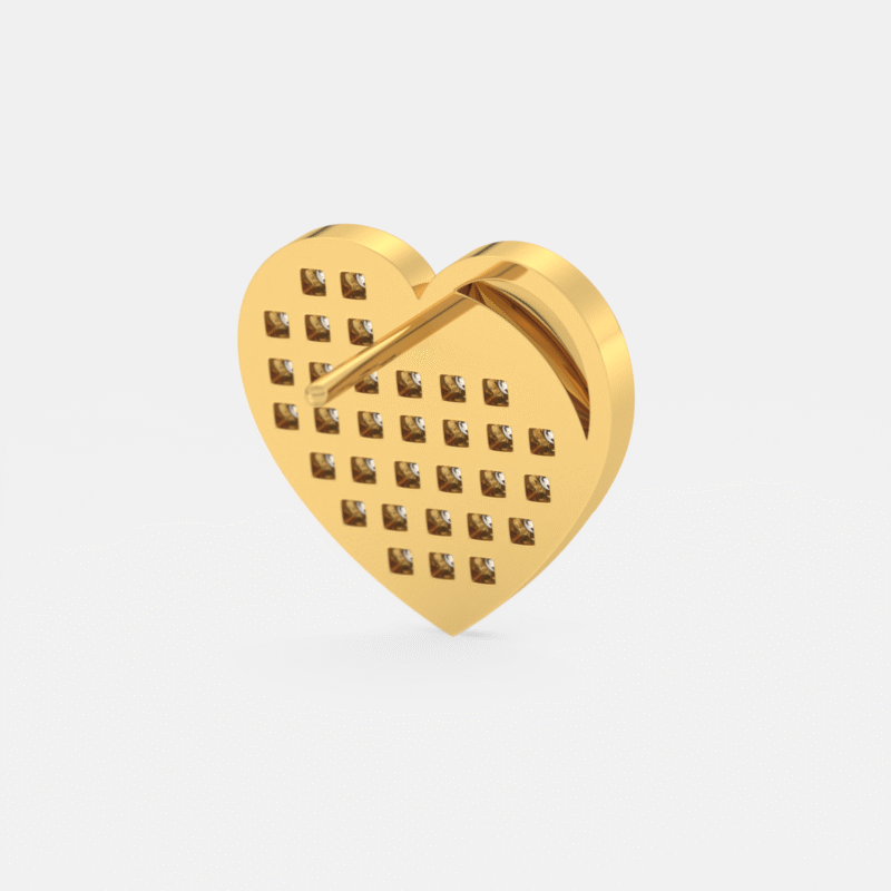 Golden Heart Diamond Nose Pin - Image 4