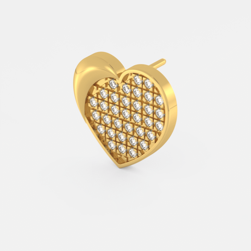 Golden Heart Diamond Nose Pin - Image 5