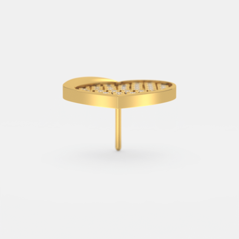 Golden Heart Diamond Nose Pin - Image 6