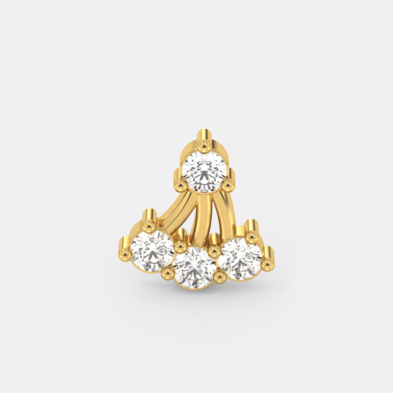 Radiant Cascade Diamond Nose Pin - Image 3