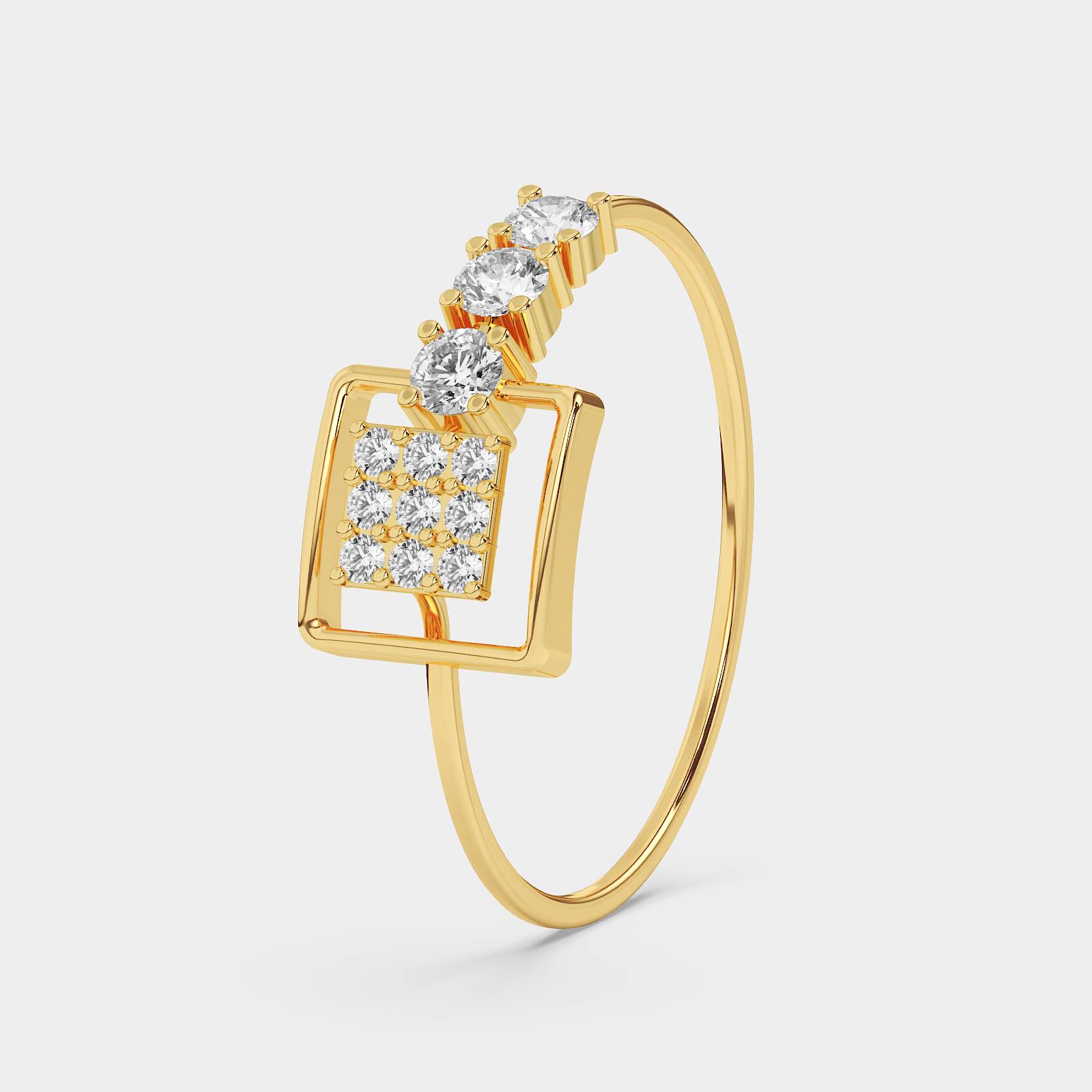 Aurelia Square Diamond Gold Ring - Image 2
