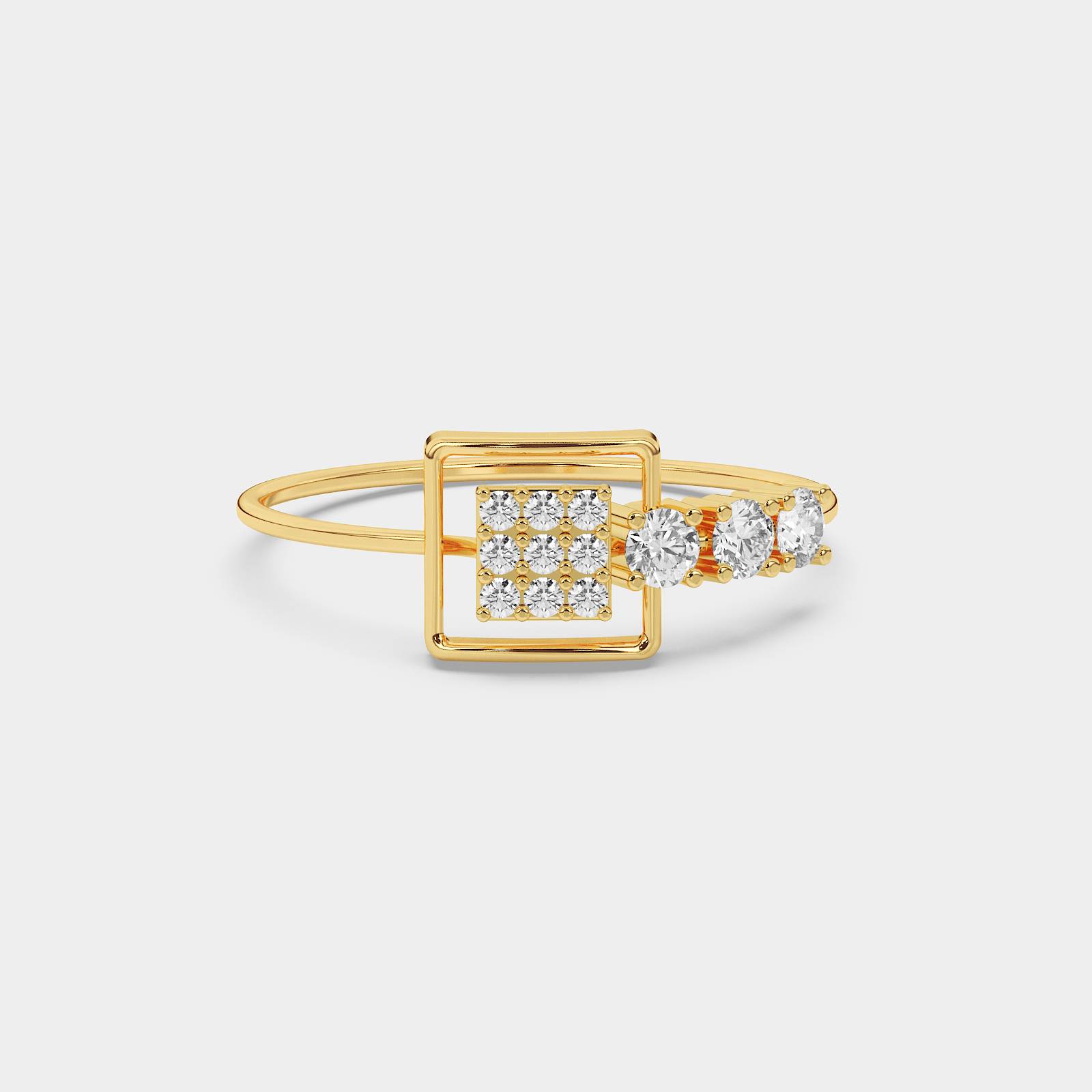 Aurelia Square Diamond Gold Ring - Image 3